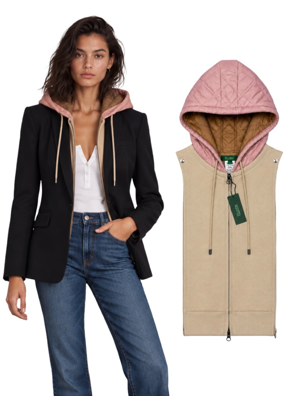 NWT BRUNNE Dickey Insert Compatible with Veronica Beard Blazers FRENCH TERRY
